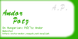andor potz business card